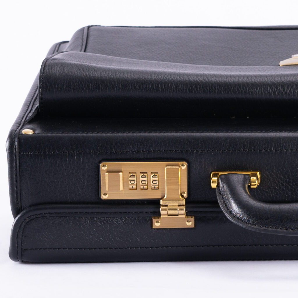 Attaché-case Noir En Similicuir Vintage Années 90 - Style Malette Rétro Pour Homme